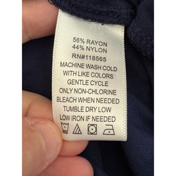 Truth + Style Regular Flounced Stretch Woven Pants Navy 2X NWOT Ruffle - Picture 7 of 12